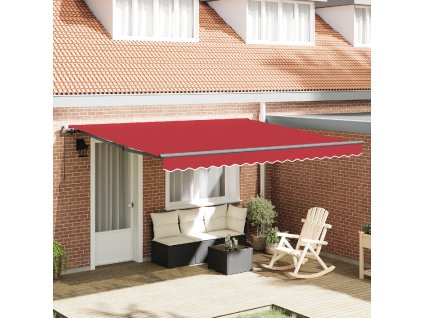 Budsorovatelné zastřešení Červená 400 × 300 cm Polyester a ocel
