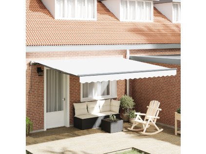 Budsorovatelné zastřešení Bílá 400 × 350 cm Látka a hliník