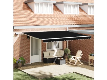 Budsorovatelné zastřešení Černá 450 × 300 cm Textil a ocel