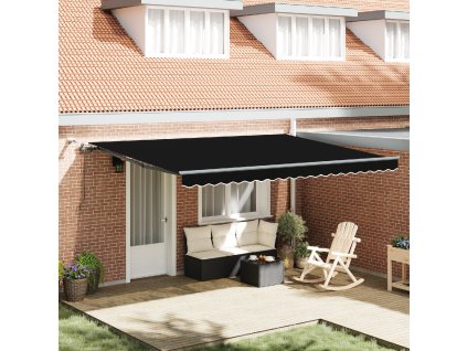 Plátno pro markýzu s Černá 450 × 300 cm Polyester