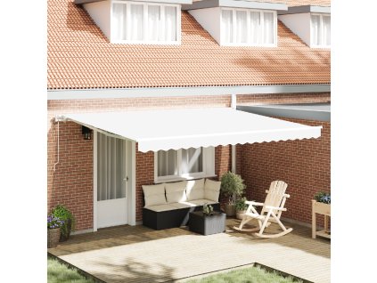 Budsorovatelné zastřešení Bílá 450 × 300 cm textil