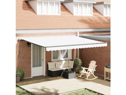 Budsorovatelné zastřešení Bílá 450 × 300 cm Látka a hliník
