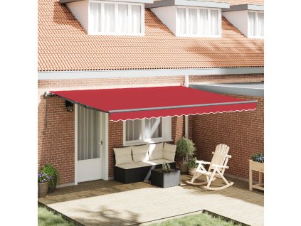 Budsorovatelné zastřešení Červená 450 × 350 cm Polyester a ocel