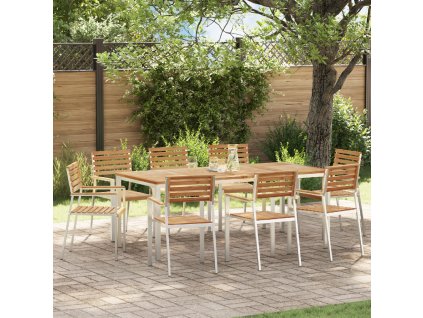 Zahradníjídelníset 9 pcs Hnědá Masivní teakové dřevo