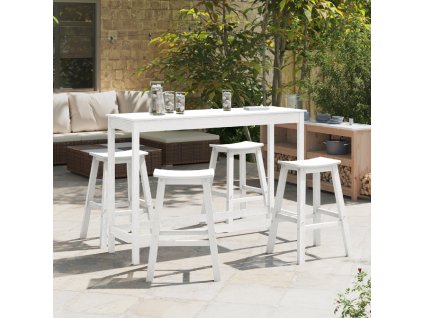 Zahradní barová souprava 4 pcs Bílá HDPE