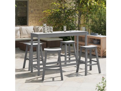 Zahradní barová souprava 4 pcs Světle šedá HDPE