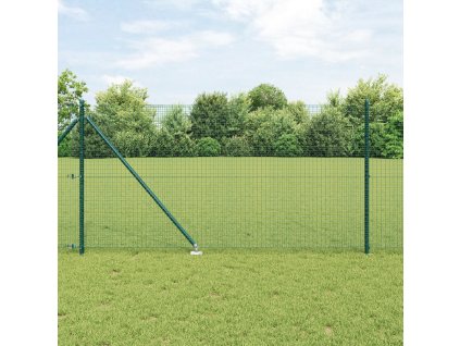 Zelená sada plotových sloupků 2 ks Zelená Kov 10 x 1 m Odolné