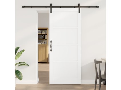 Posuvné dveře se sadou kování Bílá 86x211 cm Solidní borovice