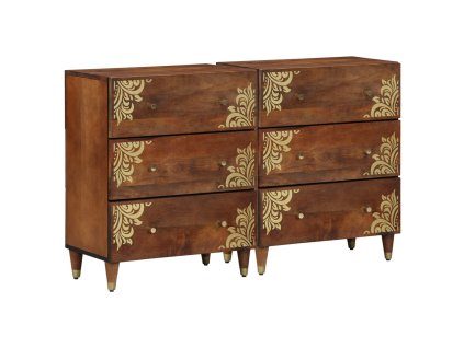 Kredence vidaXL 2 ks Medově hnědá 60x33.5x75 cm z masivního dřeva