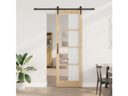 Posuvné dveře se sadou kování 78x232 cm Masivní dřevo borové