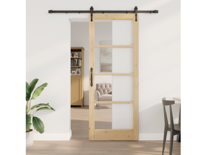 Sada posuvných dveří vidaXL s hardwarem 83x211 cm Masivní dřevo Borové