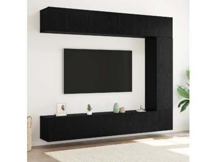 Sestava TV skříněk Nástěnný 5 pcs Černý dub kompozitní dřevo