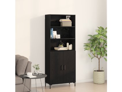 Vysoký bufet Nástěnný 2 pcs Černý dub kompozitní dřevo