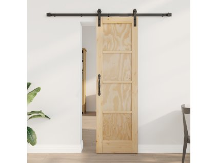 Posuvné dveře vidaXL s pevným hardwarem 61x198,5 cm Masivní dřevo Borové