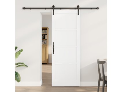 Posuvné dveře vidaXL s montážní sadou Bílá 73,5x198,5 cm Masivní borové dřevo