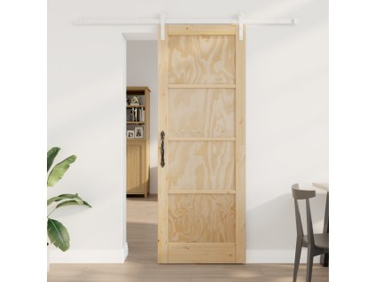 Posuvné dveře vidaXL s hardwarem 78x211 cm z masivního borovicového dřeva, Interiérové dveře vidaXL 'ORKDAL'78x211x4 cm z masivního borovicového dřeva