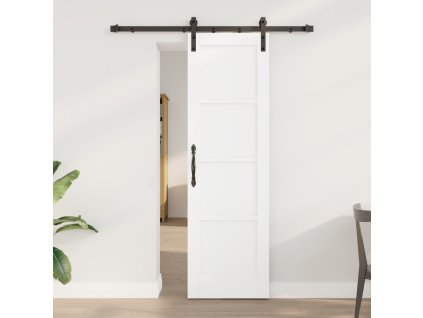 Posuvné Dveře s Hardwarem Bílá 61x198.5 cm Pevné Borovicové Dřevo