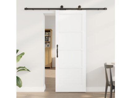 Posuvné dveře s hardwarem Bílá 73,5x198,5 cm Dřevěná kompozice