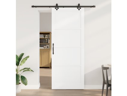 Posuvný dveře vidaXL s kováním Bílá 93x232 cm Masivní borovicové dřevo