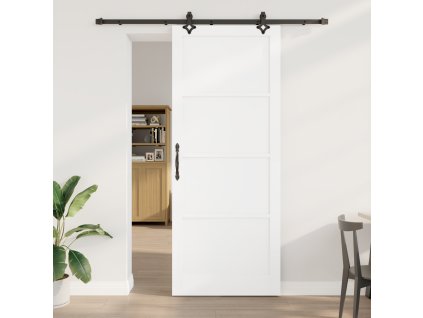 Posuvné dveře vidaXL s hardwarem Bílá 93x232 cm Masivní Dřevo Borovice