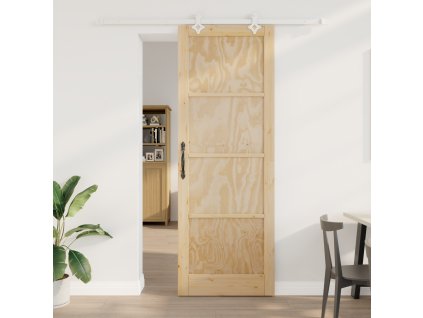Posuvné dveře vidaXL s hardwarem 83x232 cm Masivní dřevo Borovice