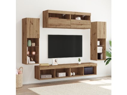 Sestava TV skříněk Nástěnný 6 pcs dub artisan Kompozitní dřevo