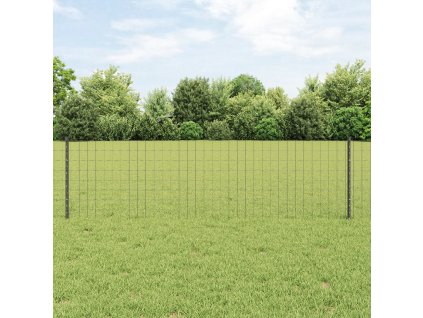 Euro plot s 5 U sloupky šedý 0,6x10 m ocel