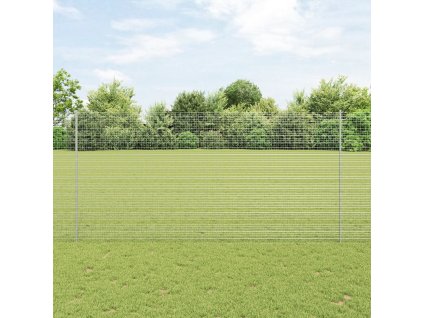 Svařovaný drátěný plot s 22 U sloupky stříbrný 1.6x25 m ocel
