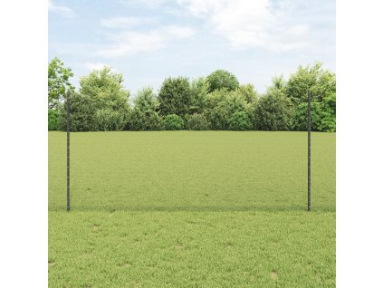 Plot s sloupkem Šedá 1,2 x 50 m Ocel a PVC