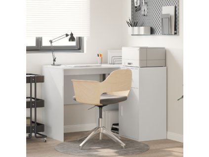 Rohový psací stůl se zásuvkou Bílá 102 x 88 x 75 cm