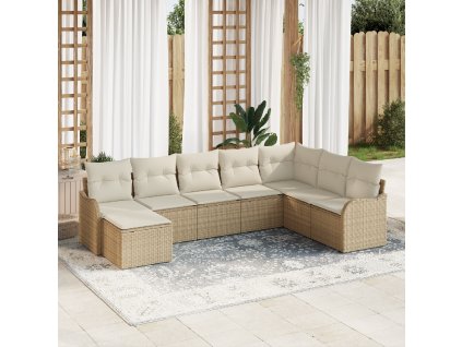 Sada zahradních pohovek 8 pcs Béžová polyratan