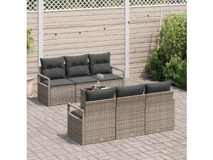 Set pohovek 7 pcs Šedá polyratan