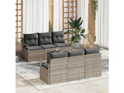 Set pohovek 7 pcs Světle šedá polyratan