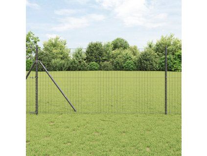 Plot s sloupkem Šedá 1,2 x 10 m Ocel a PVC 3350373