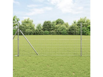 Plot s sloupkem Stříbrná 1,2 x 25 m Ocel a PVC