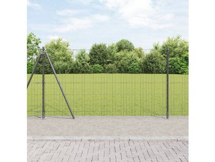 Plot s sloupkem Šedá 1,2 x 10 m Ocel a PVC 3350911