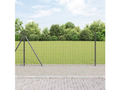 Plot s sloupkem Šedá 1 x 10 m Ocel a PVC 3350918