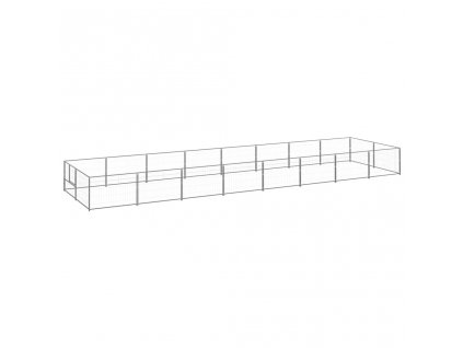 Psí kotec stříbrný 16 m² ocel