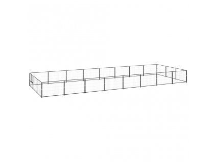 Psí kotec černý 24 m² ocel 3082132