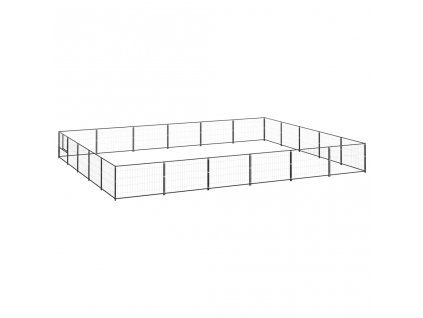 Psí kotec černý 30 m² ocel 3082158