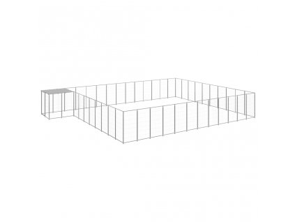 Psí kotec stříbrný 37,51 m² ocel