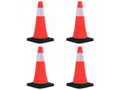 Reflexní dopravní kužely s těžkými základnami 4 ks 50 cm
