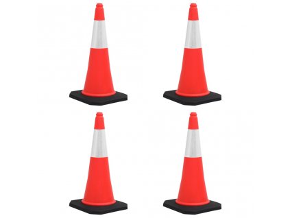 Reflexní dopravní kužely s těžkými základnami 4 ks 75 cm