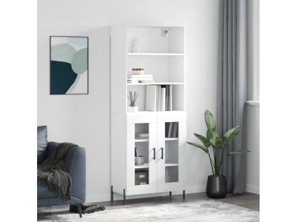 Skříň highboard bílá 69,5 x 34 x 180 cm kompozitní dřevo