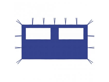 Boční stěna k party stanu s okny 4 x 2 m modrá