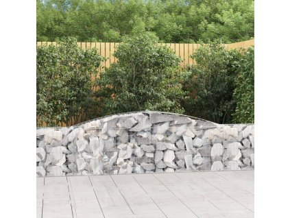 Klenuté gabionové koše 7 ks 400x30x60/80 cm pozinkované železo