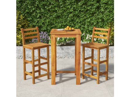 3dílný zahradní barový set masivní akáciové dřevo