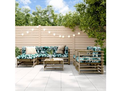 7dílná zahradní sedací souprava a podušky impregnovaná borovice