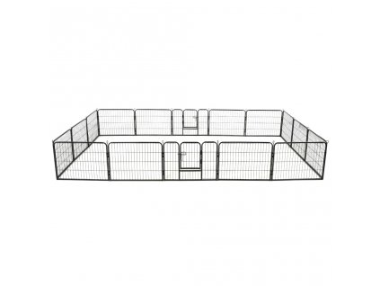 Ohrádka pro psy 16 panelů ocelová 60 x 80 cm černá