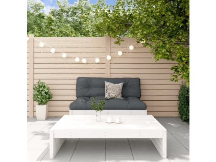 2dílná zahradní sedací souprava s poduškami bílá masivní dřevo